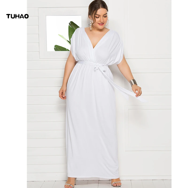 

TUHAO 2019 Plus Size 4XL 3XL Dress Maxi Long Women Dress Sexy Party Dresses Big Size Summer Dresses Robe Femme LMTL