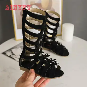 

Girls Sandals Soft Bottom Little Princess Shoes Summer New Children's High Roman Shoes Baby Princess Peep-toe Beach Shoes A607