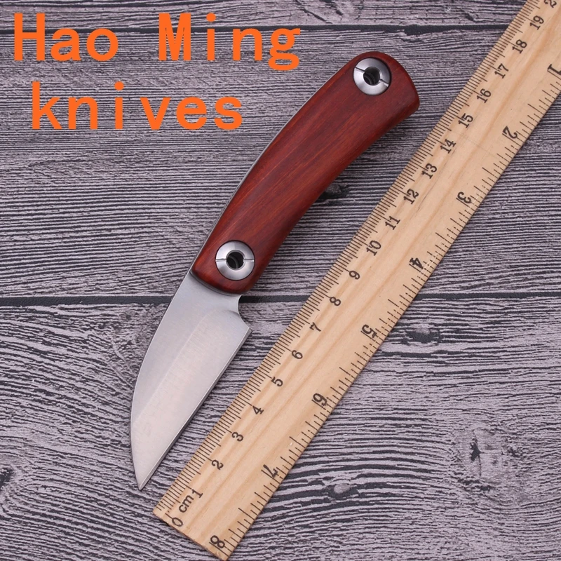 Cocobolo handle razor Knife 5CR15MOV steel blade Folding Knife hunting