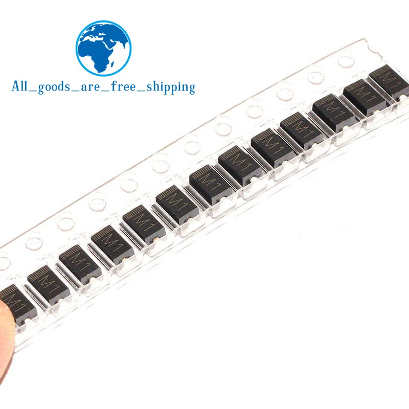 

100pcs Sma Rectifier Diode 1n4001 M1 1n4004 M4 1n4007 M7 Fr107 Rs1m Fr207 Rs2m Her108 Us1m Sf18 Es1j Sf14 Es1d Do-214ac