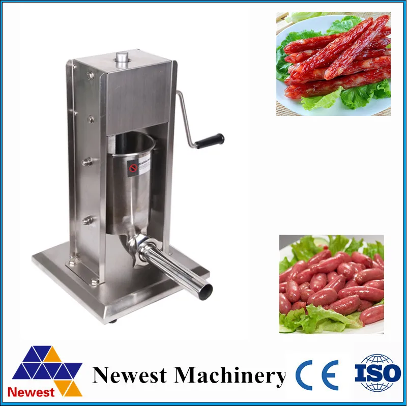 Manual sausage meat stuffer stainless steel hand operated vertical