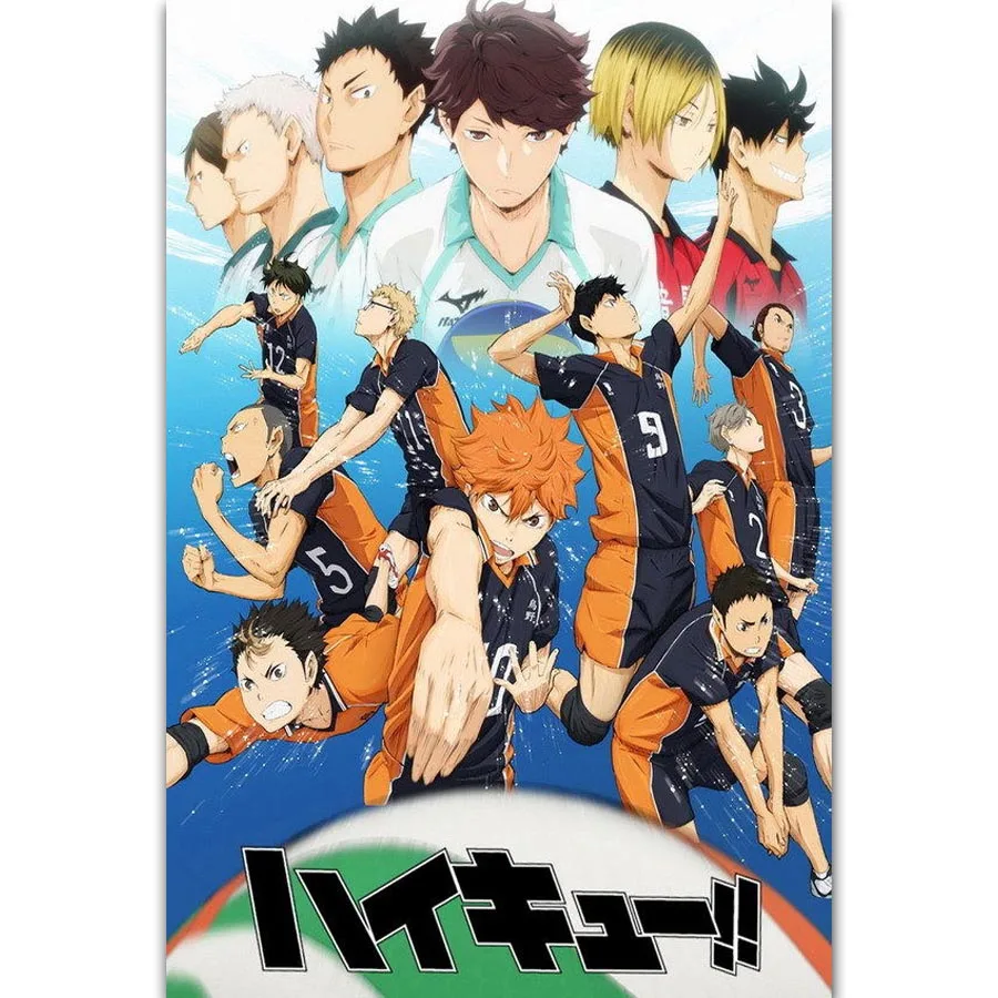 FX1229 High School Volleyball Haikyuu Japan Spor Anime Manga Comic Poster Art Silk Light Canvas Home Room Wall Printing Decor