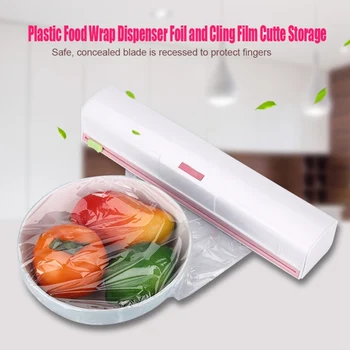 

Cling Film Wrap Storage Holder Box Stainless Steel Preservative Film Dispenser Seal Aluminum Foil Wax Paper Cutter