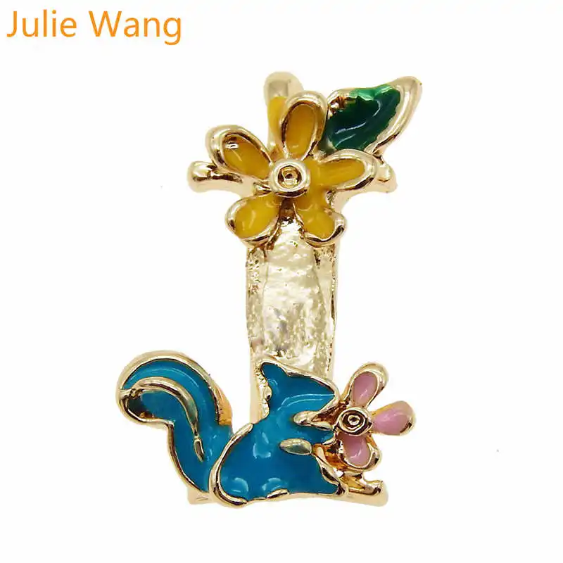 Julie Wang, 6 шт., золотой тон, A-Z, 26 букв, эмаль, красочные афабецы, подвески, ожерелье, подвеска, серьги, сделай сам, аксессуары для изготовления ювелирных изделий - Окраска металла: I