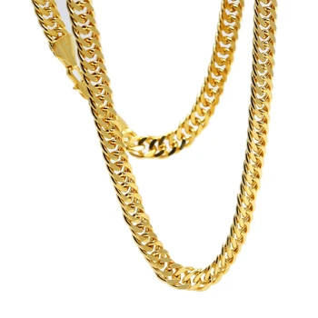

Massive Mens Jewlery Yellow Gold Filled Double Curb Chain Necklace 60cm Long