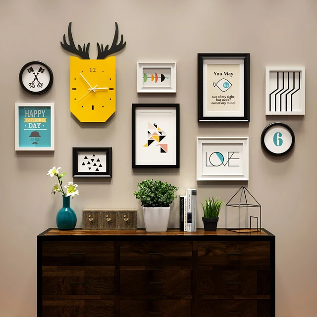 New Modern Clock Living Room Fashion Time Painting Photo Frame Set Inspiration Solid Wood Home Office Furniture Set Decoration New Modern Clock Living Room Fashion Time Painting Photo Frame Set Inspiration Solid Wood Home Office Furniture Set Decoration