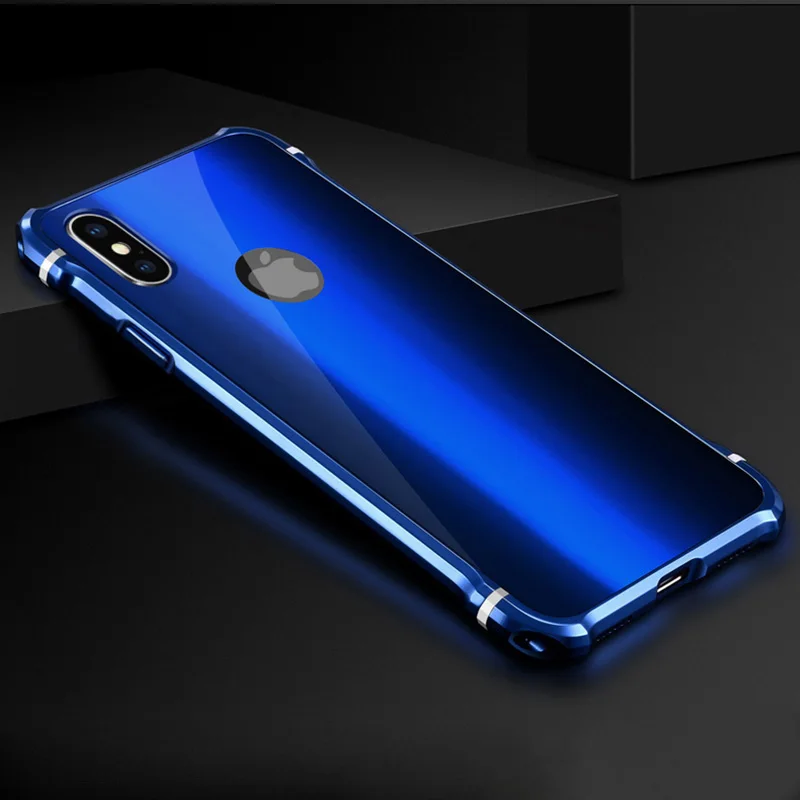 Для iphone X чехол из алюминиевого сплава металлическая рамка + акриловая задняя