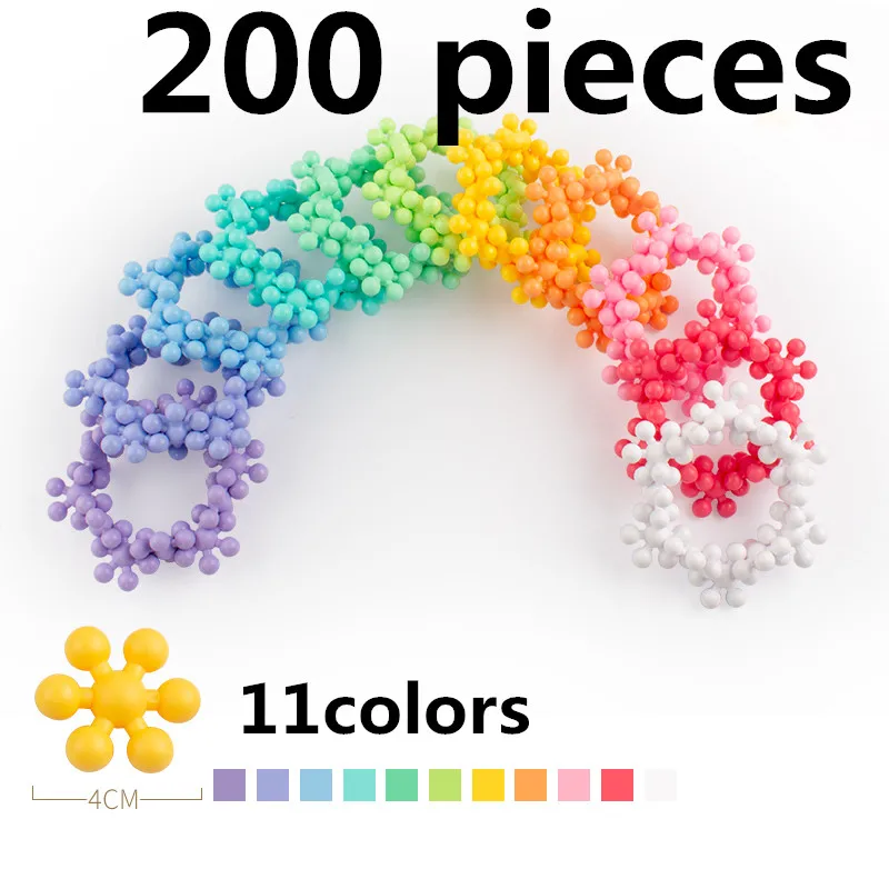Новые цветные пластиковые строительные блоки в виде цветка сливы, детские развивающие игрушки для детей, рождественский подарок для мальчиков и девочек - Цвет: 200 pieces