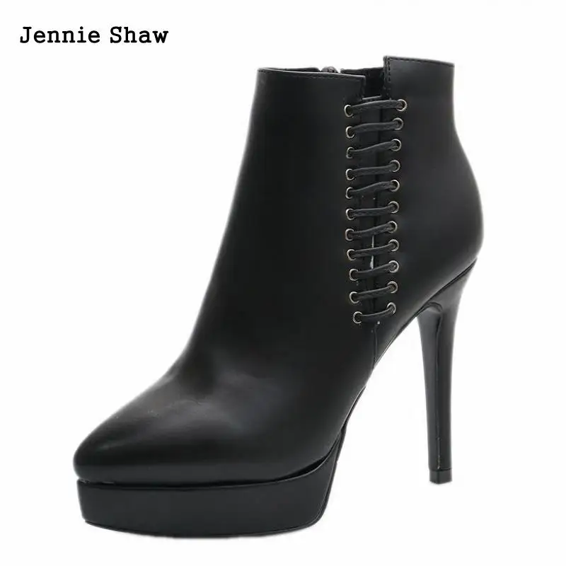 

Women Hgih Heel Boots Ankle Boots Autumn Shoes Short Martin Botas Sys-1318