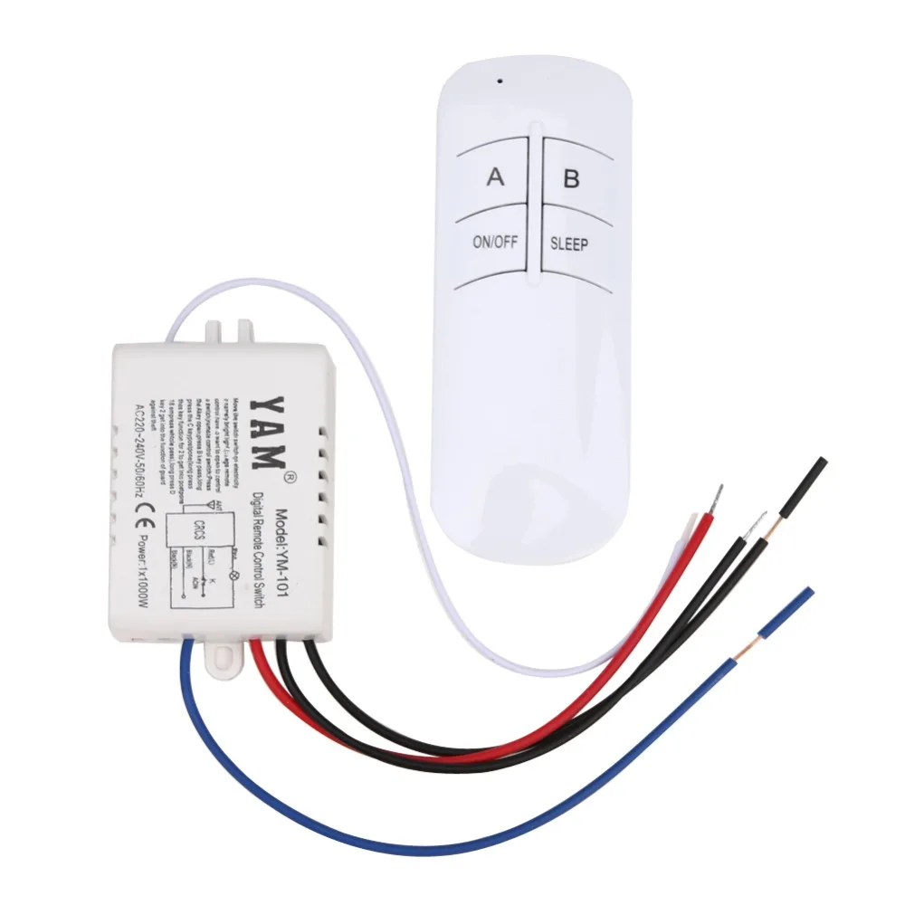 

2019 Newest Wireless ON/OFF 1 Ways 220V Lamp Remote Control Switch Receiver and Emitter Transmitter for droplight/crystal lamp