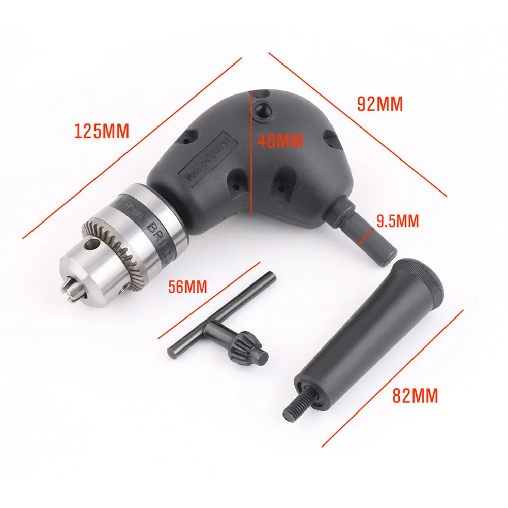 

free shipping NEWS Mobile Electric Drill Right Angle Drill Adaptor Cordless Drill Mini Drill Metal Drill Attachment 3/8"AD1035
