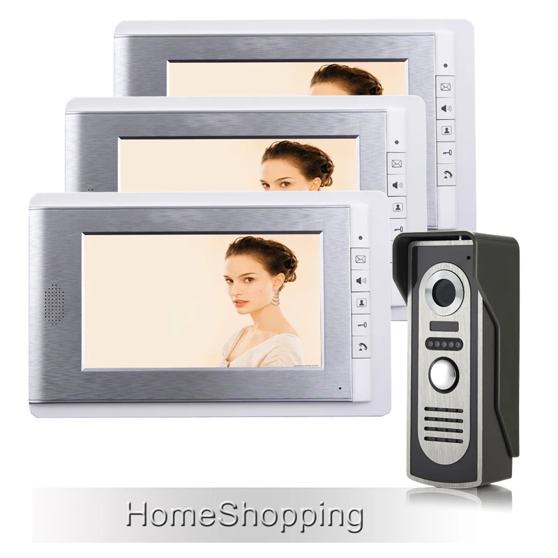 FREE SHIPPING Wired 7 TFT Color Screen Video font b Door b font phone Intercom System