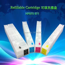 4 Pack Empty Refillable Ink Cartridges w/o chip for HP 970XL 971XL for OfficeJet Pro X476dn X476dw X451dw X451dn X551dw X 576dw