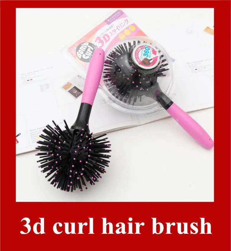 Latest Fashion korean bomb curl 3D Hair Brush 360 degree Ball Styling Blow Drying Detangling Heat Comb Free Shipping |