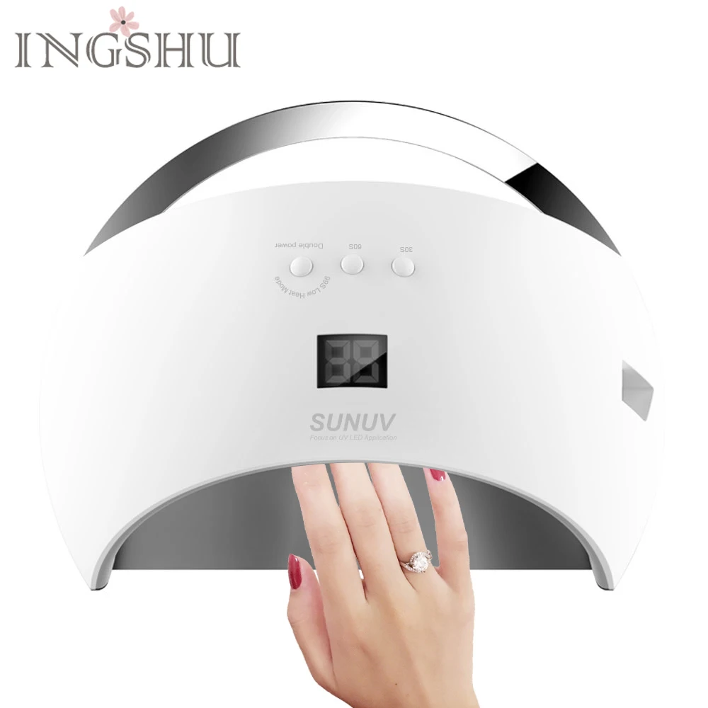 

INGSHU SUN6 Nail Dryer 48W LED UV Lamp With Sensor & LCD Timer For Drying Unique Low Heat Model Double Power Fast Manicure