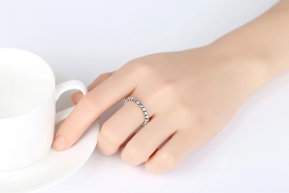 Оригинальное 925 пробы Серебряное кольцо, Подходит для Pandora, кольца со звездами, штабелируемые кольца на палец для женщин, ювелирные изделия для свадьбы, помолвки