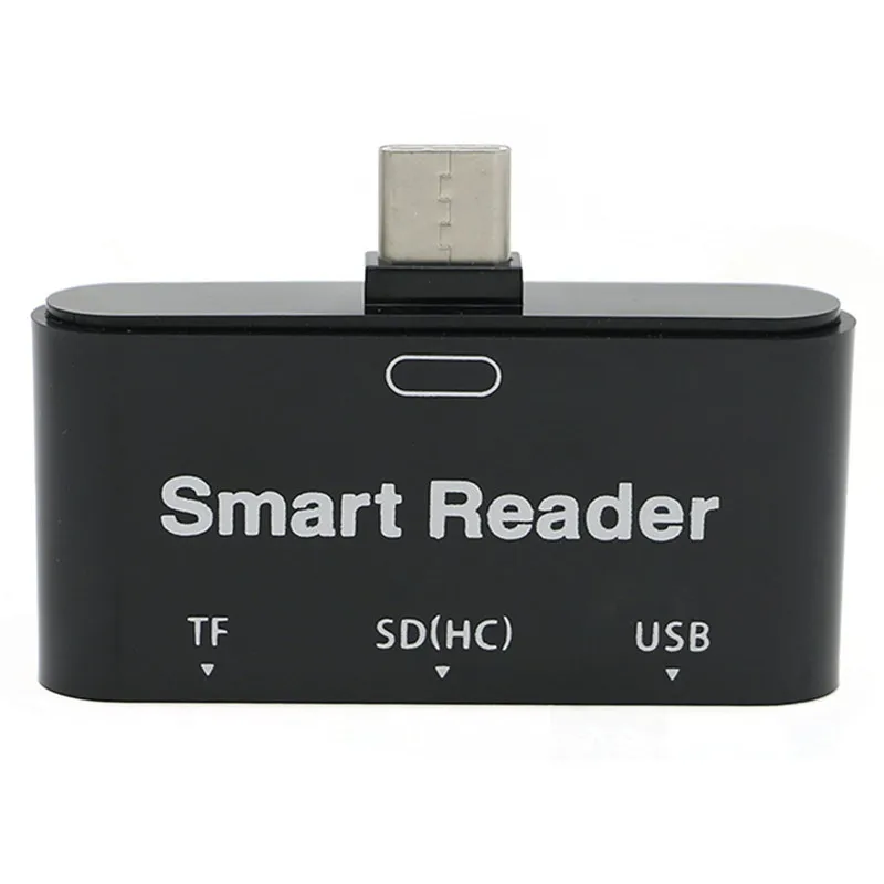 Тип C 3 в 1 USB 2,0/TF/(HC) слот для OTG черный адаптер для чтения смарт-карт конвертер