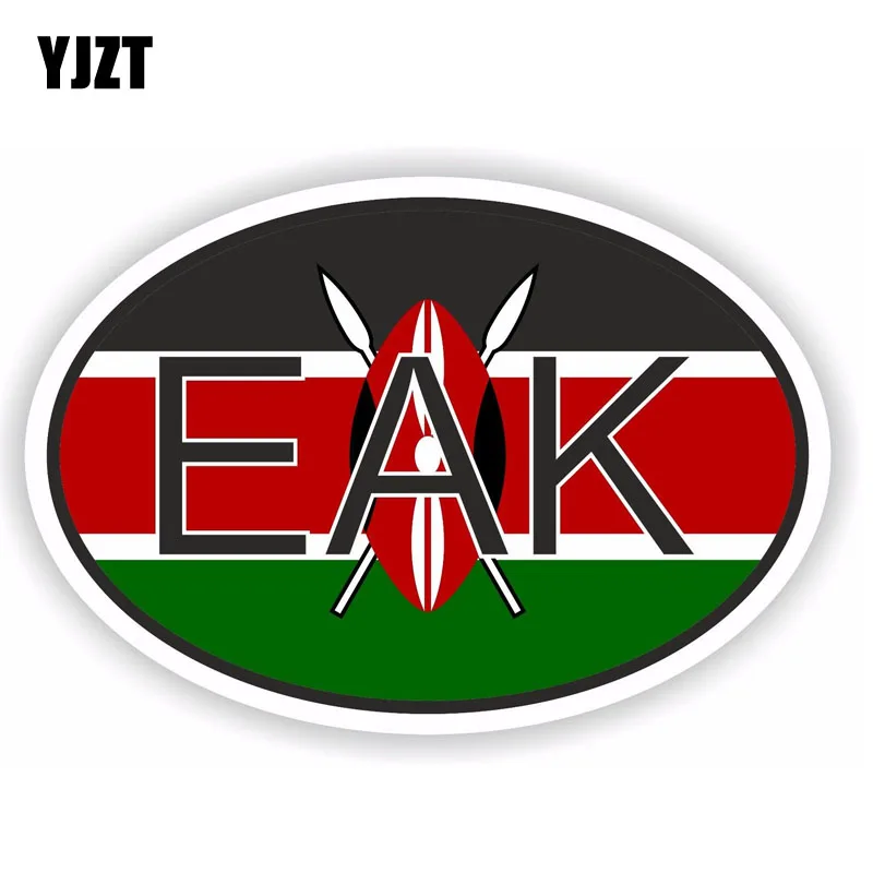 

YJZT 12.3CM*8.2CM Accessories KENYA EAK AFRICA Oval Country Code Car Sticker Decal PVC 6-0225