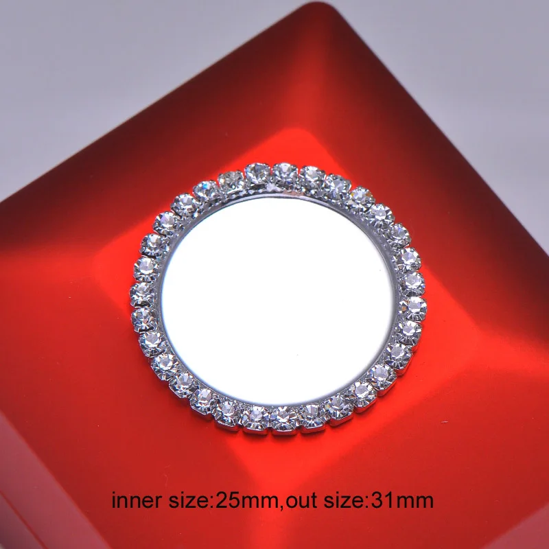 

(L0739-31) free shipping 50 pcs/lot 31mm diameter,25mm Inner Circle Blank Setting With Rhinestones Flatback, For Hair Flowers