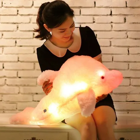 Colorful LED plush toys / with music and sound / light-emitting pillow / high quality dolphin
