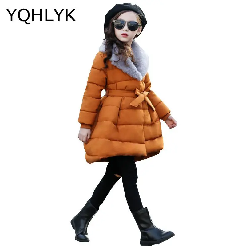 

New Fashion Winter Clothes Girls Coat 2018 Korean Children Thick Warm Lapel Leisure Jacket Elegant Generous Kids Clothes W19