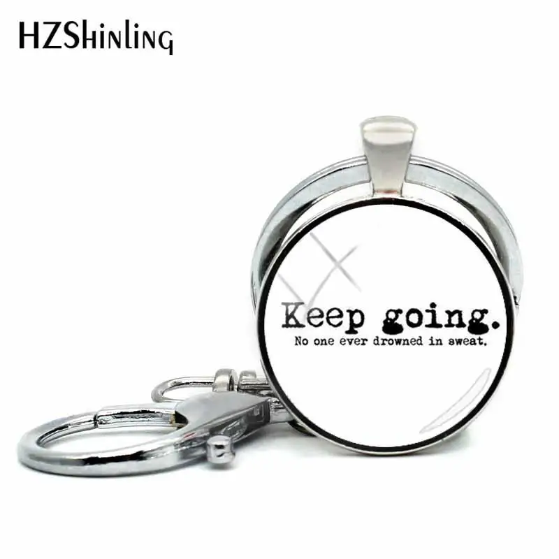 2018 New Life Is Better In Running Shoes Keyring Run Quote Key Chain Stranger Keyrings Handmade Jewelry HZ5