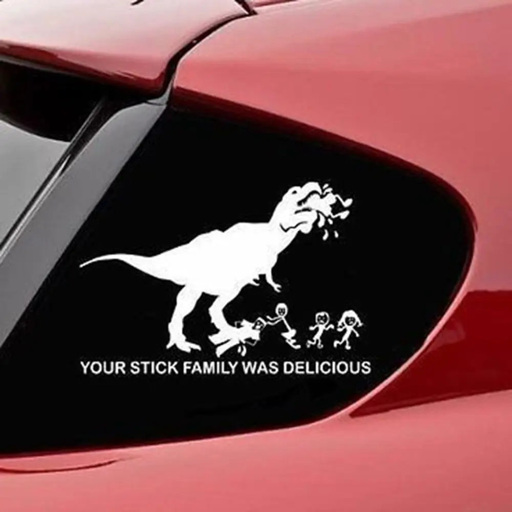 

SEKINNEW 21Cm*13cm New YOUR STICK FAMILY WAS DELICIOUS Dinosaur Car Stickers Creative Cartoon Notebook Bumper Car Styling