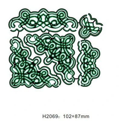 Смешанные трафареты с кружевными краями и рамкой для резки металла для рукоделия, скрапбукинга, украшения, тиснение, карточка, ремесло, высечки, новинка - Цвет: H2069