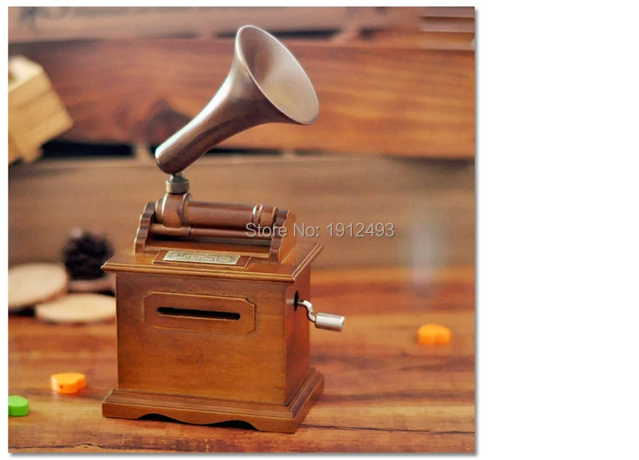 Wooden Phonograph DIY Hand-operated Type Music box (15).jpg