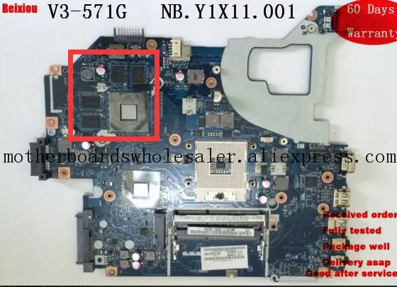 

Placa Base Motherboard For Acer aspire V3-571 V3-571G NBY1X11001 NB.Y1X11.001 Main Board LA-7912P working good