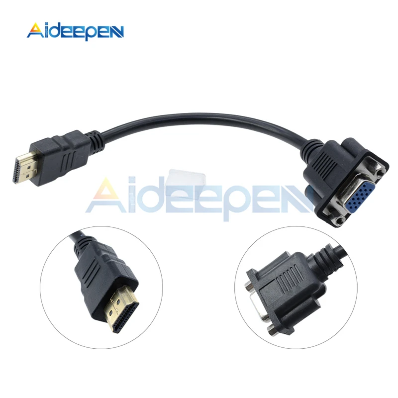 Cable adaptador HDMI macho a VGA hembra, convertidor de Cable de Audio HD  de 10,2 GB/S, macho a VGA de 15 pines para PC, portátil y TV  Box|Conectores| - AliExpress
