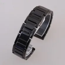 Черные Керамические Новые 18 мм 20 мм 22 мм браслеты для наручных часов fit gear S2 классические часы умные аксессуары алмазные часы ремешок для мужчин и женщин