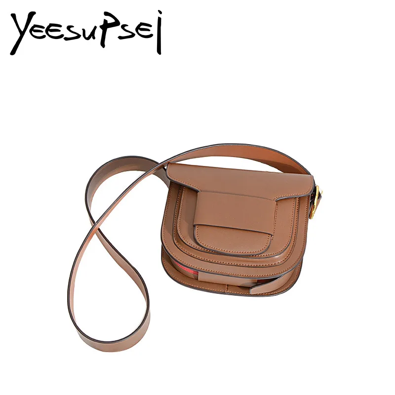 

YeeSupSei Fashion Women Hard Leather Crossbody Bag Luxury Big Belt Handbag Female Bag Designer Small Flap Bag Women Shoulder Bag