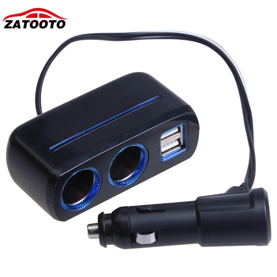 12V Car Charger USB With 3 Socket Multi Car Socket Splitter Charger