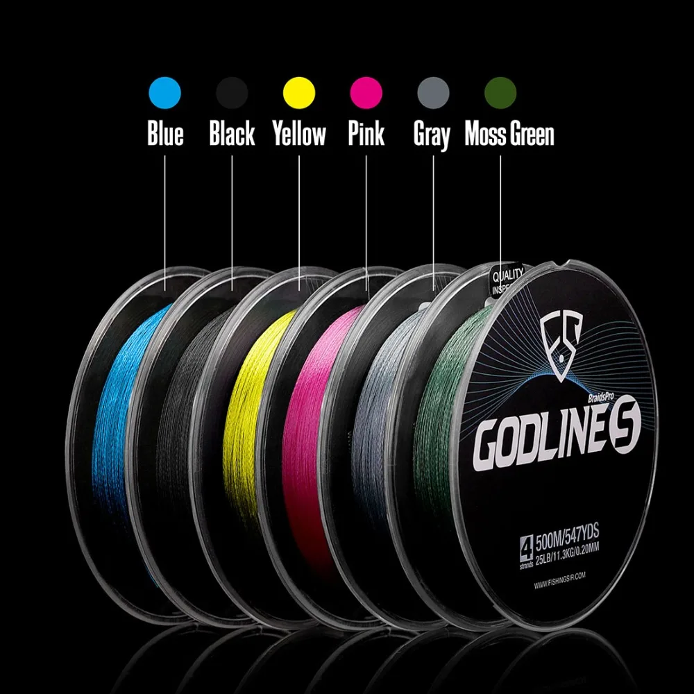 Рыболовная плетеная леска FISHINGSIR GODLINE S 300 м 330 ярдов 4 нити 6 8 10 20 30 40 50 фунтов