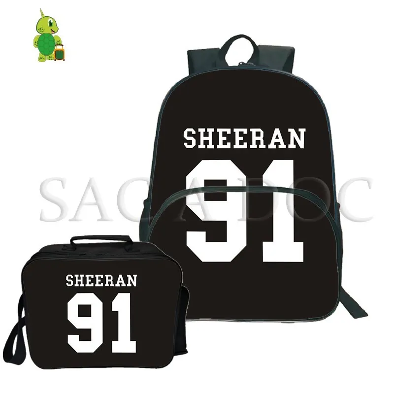 

I Love Ed Sheeran 2Pcs/Sets School Backpack Women Men Laptop Travel Backpack for Teenagers Daily Backpack with Cooler Bag