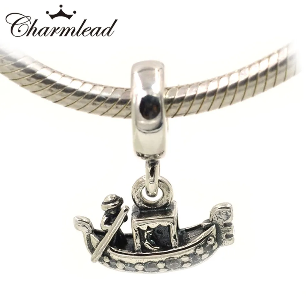 

Fit Pandora Charms Bracelet Necklace Authentic 925 Sterling Silver Beads Venice Gondola Boat Pendant Charm DIY Jewelry Charmlead