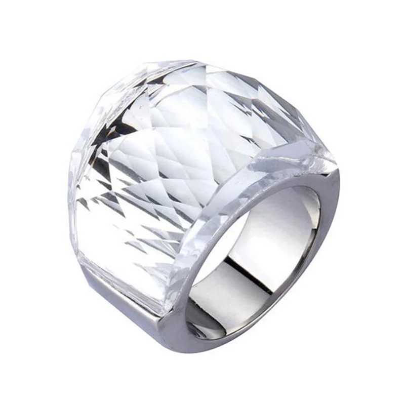 Женское кольцо из нержавеющей стали 316L с австрийскими кристаллами|austrian crystal