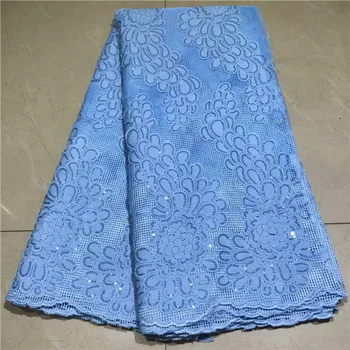 

Latest african Lace fabric Embroiderey French net Lace Fabric High Quality Nigeria Lace Fabric with sequins For Wedding dress