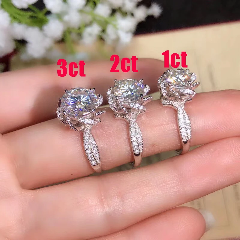 3ct d cor vvs1 grau moissanite anel