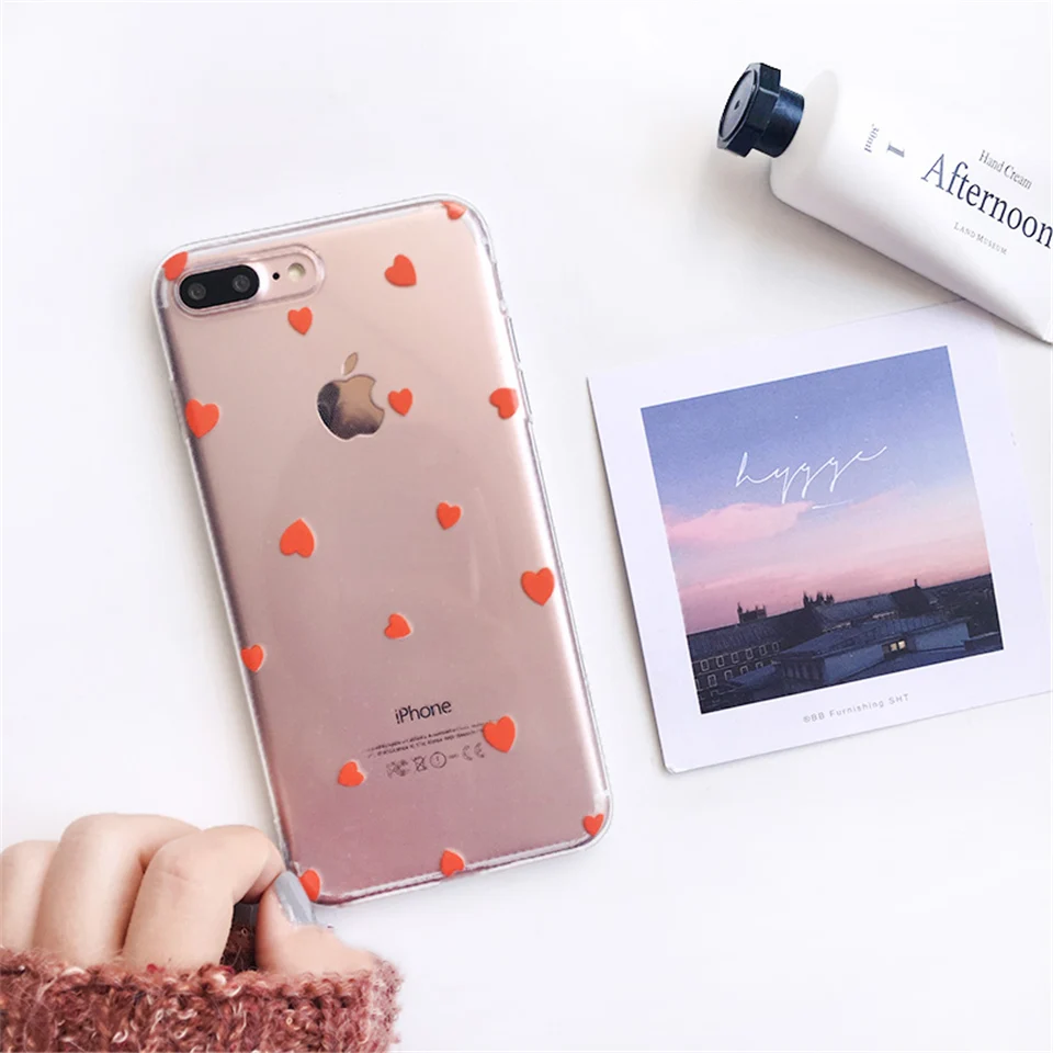 Lovebay чехол для телефона для iPhone 11 6 6s 7 8 Plus X XR XS 11Pro Max мультфильм Любовь Сердце прозрачный Ультратонкий Мягкий ТПУ задняя крышка чехол s