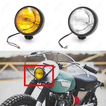 

55W H4 Motorcycle aluminium Retro Front Headlight Hi-Low head lamp For Harley Chopper Honda Motorcycle Old School head light