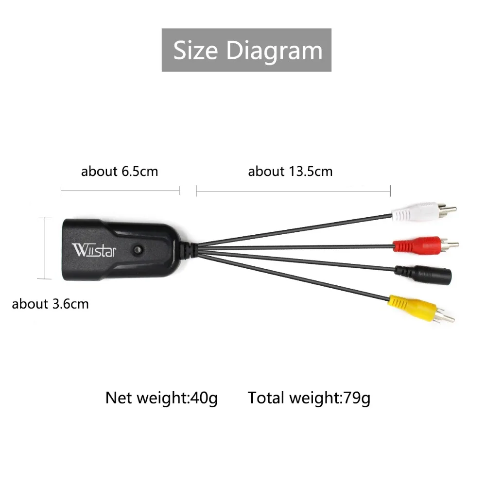 3RCA AV CVBS композитный к HDMI конвертер для ТВ ПК PS3 STB Xbox VHS VCR NTSC 720 P/1080 P AV к HDMI адаптер