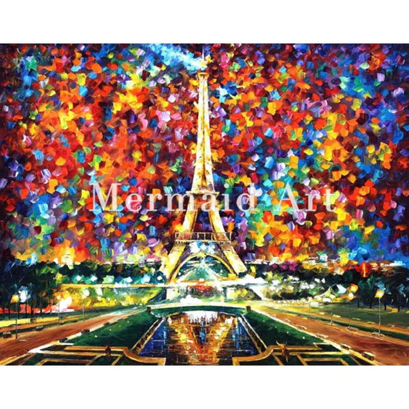 

Hand Painted Oil Painting Paris Of My Dreams On Canvas For Abstract Palette Knife Painting Living Room Wall Decor Artwork Fine