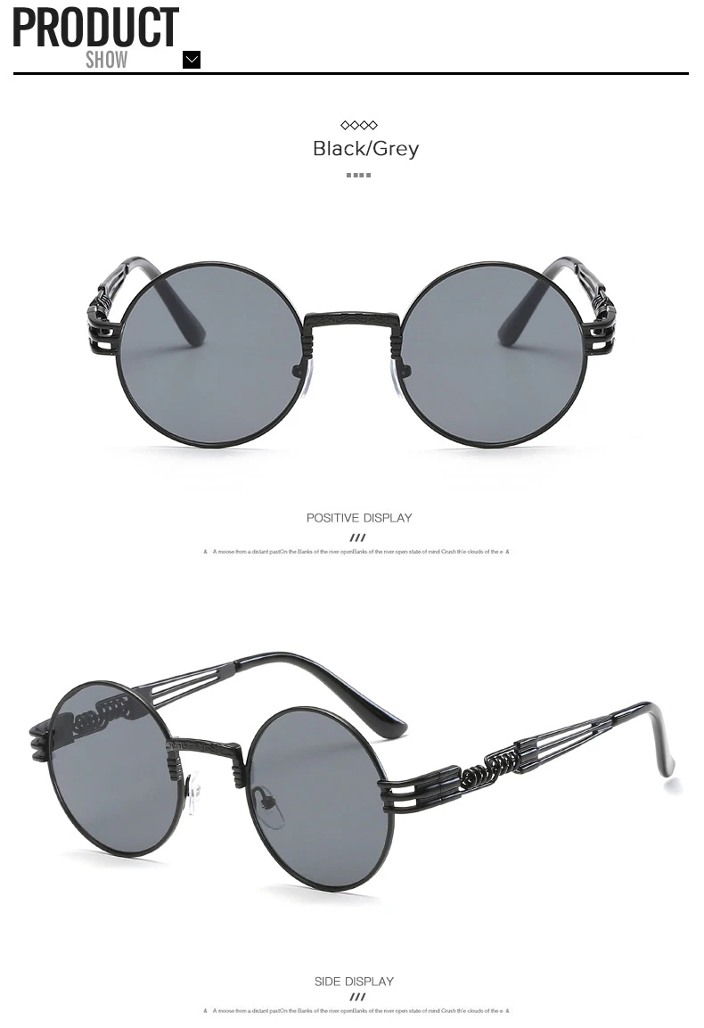 Круглые зеркальные солнцезащитные очки в готическом стиле стимпанк, винтажные круглые очки Sung lasses для мужчин и женщин, металлические очки, фирменный дизайн, Gafas de sol, UV400