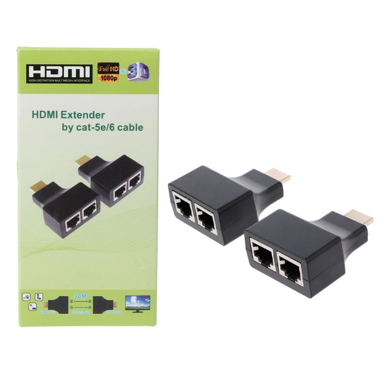 1 пара HDMI к двойной RJ45 CAT5E CAT6 UTP LAN Ethernet 1080 P удлинитель адаптер|Компьютерные кабели
