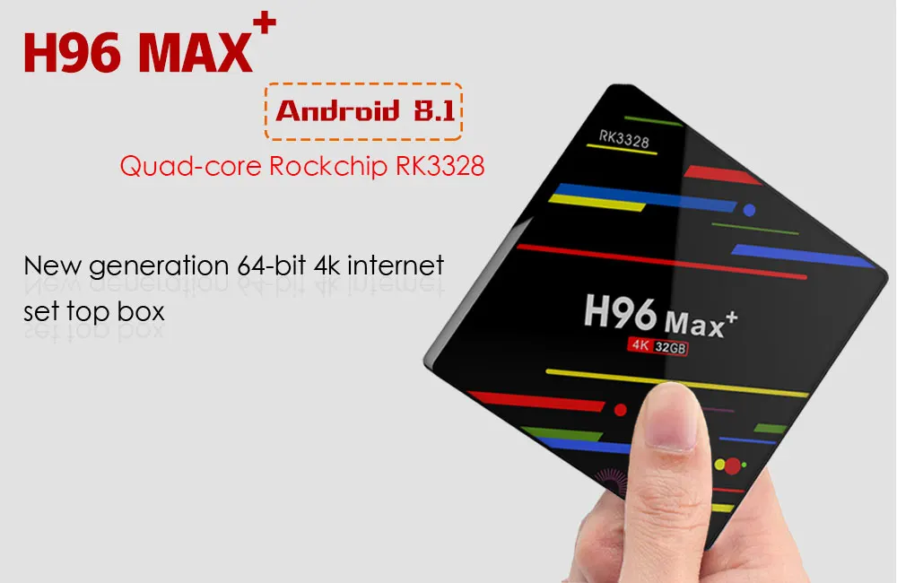 H96 Max+ ТВ-приставка Android 8,1 RK3328 Четырехъядерный 4K двойной wifi hd1080p 4 Гб rom 32 Гб ram+ iptv youtube googleplay android tv box