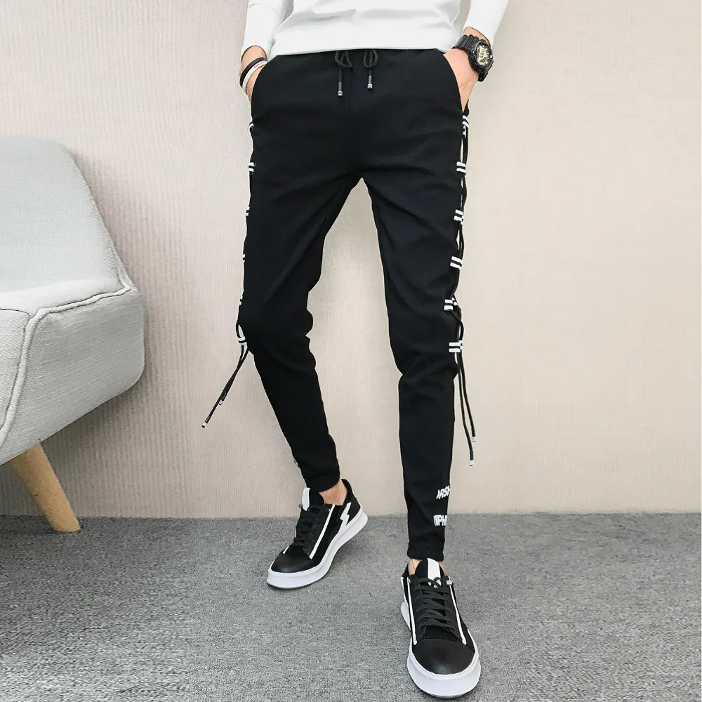 Promotion Korean Summer Men Pants Brand New Streetwear Harem Pants Men Slim Fit Hip Hop All Match Casual Trousers Men Clothes 2019 33-28