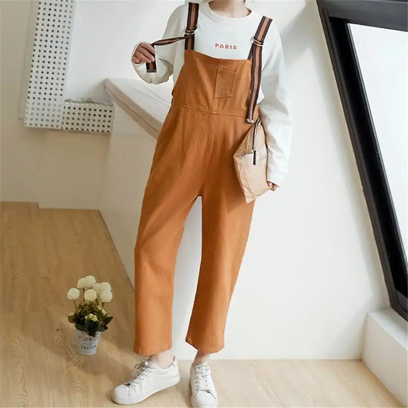 

Maternity Wear Bib Pants Spring And Autumn Version Of Loose Pregnant Women Overalls Fashionable Large Size Cotton Pants