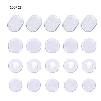 

100Pcs 4 Size Earring Pad Silicone Comfort Earring Cushion for Clips on Earrings